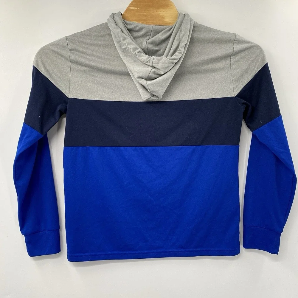 Polo Sport Ralph Lauren Hoodie Mens Small Blue Grey‎ Colorblock Performance Logo